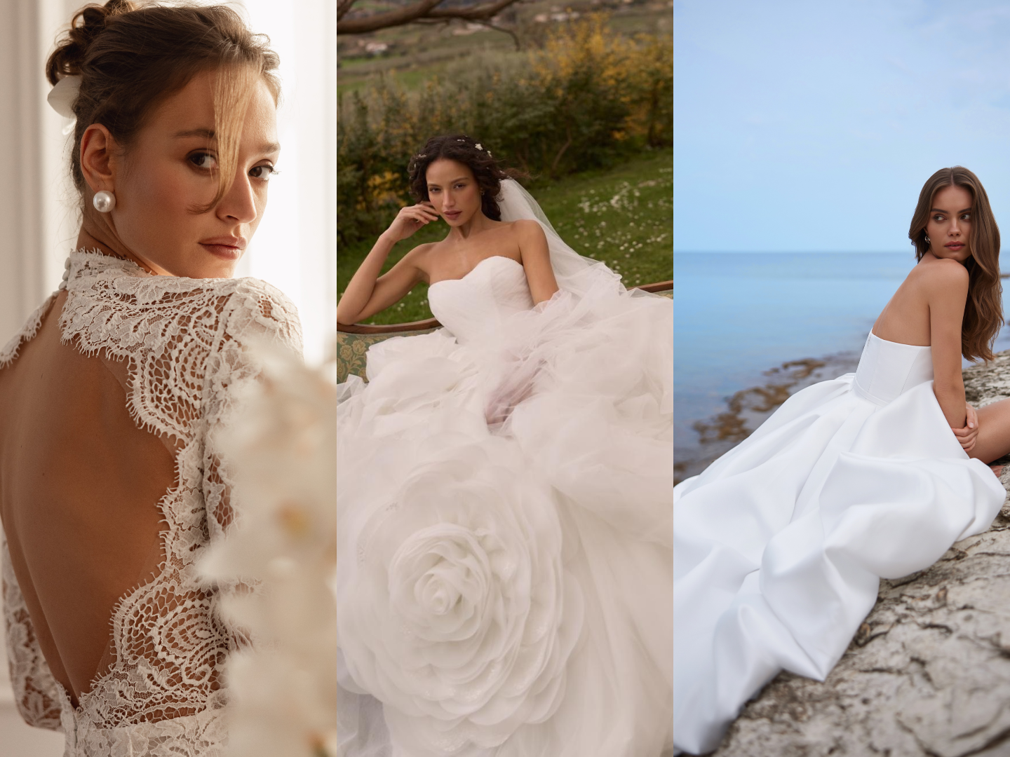 Right part of the photo: two brides in wedding dresses